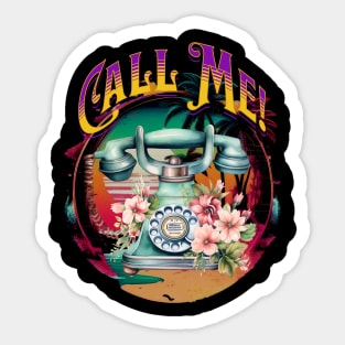 Call Me Vintage Phone Sticker